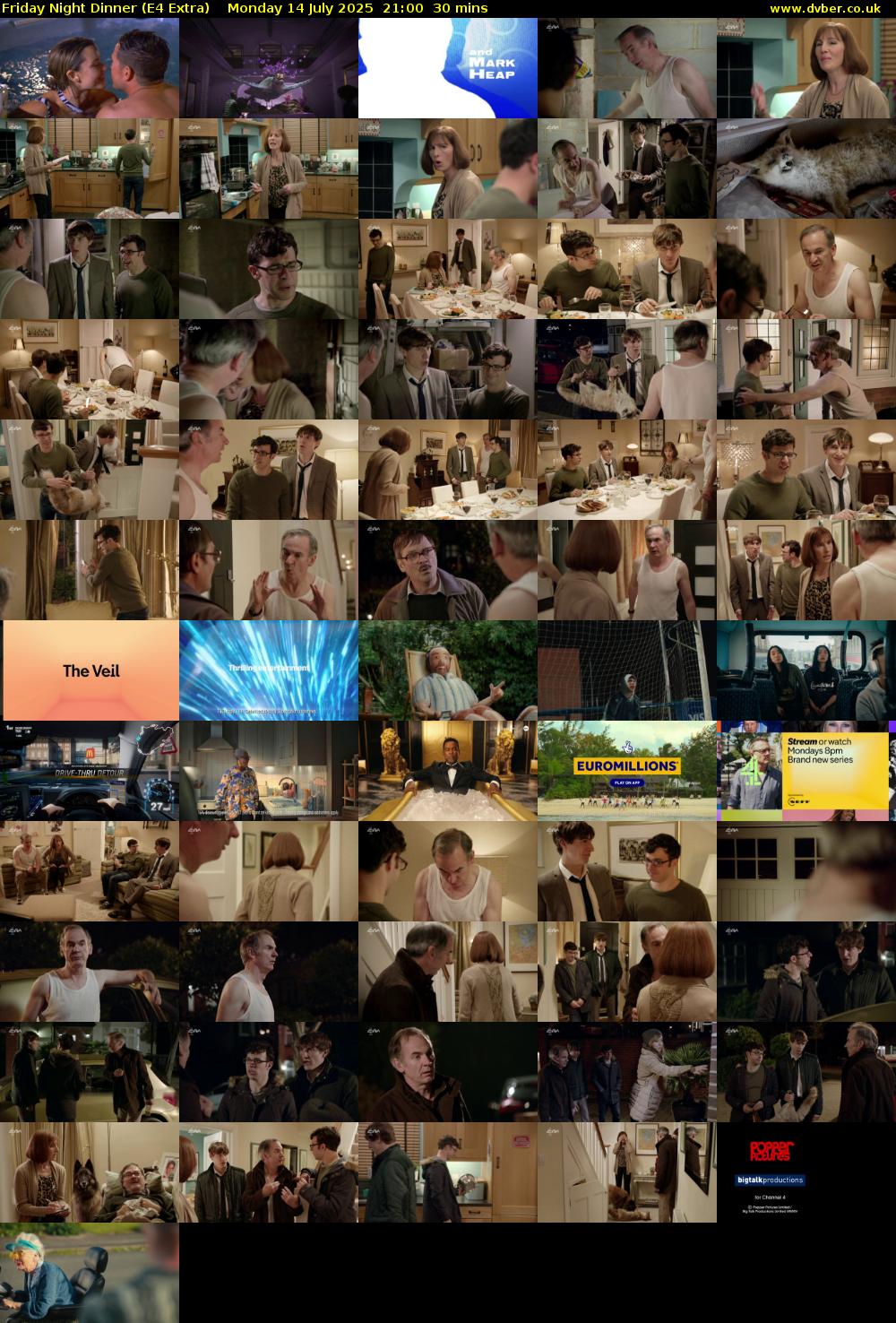 Friday Night Dinner (E4 Extra) Monday 14 July 2025 21:00 - 21:30