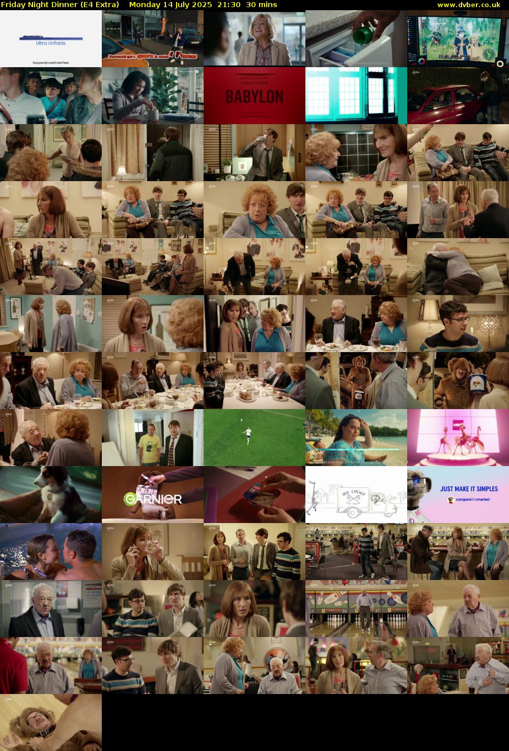 Friday Night Dinner (E4 Extra) Monday 14 July 2025 21:30 - 22:00
