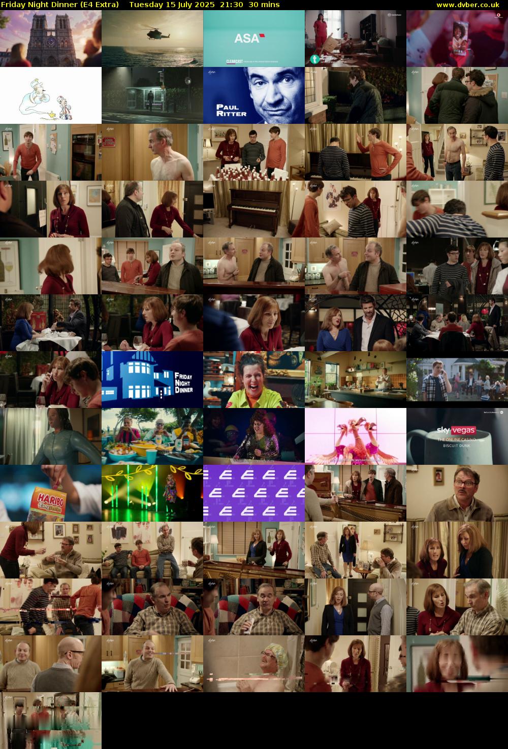 Friday Night Dinner (E4 Extra) Tuesday 15 July 2025 21:30 - 22:00
