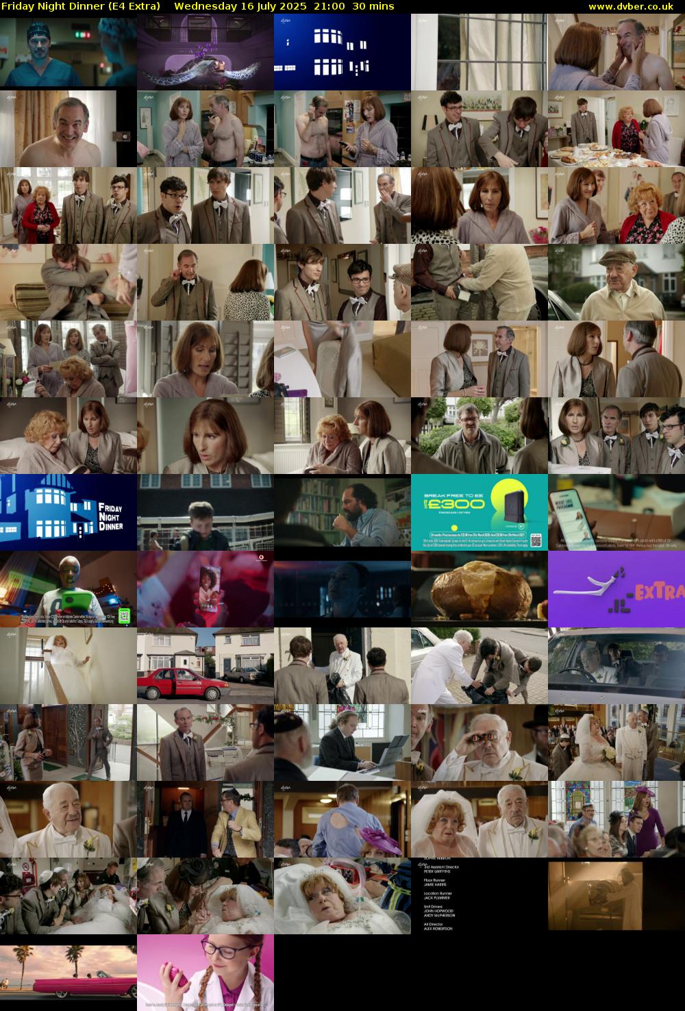 Friday Night Dinner (E4 Extra) Wednesday 16 July 2025 21:00 - 21:30