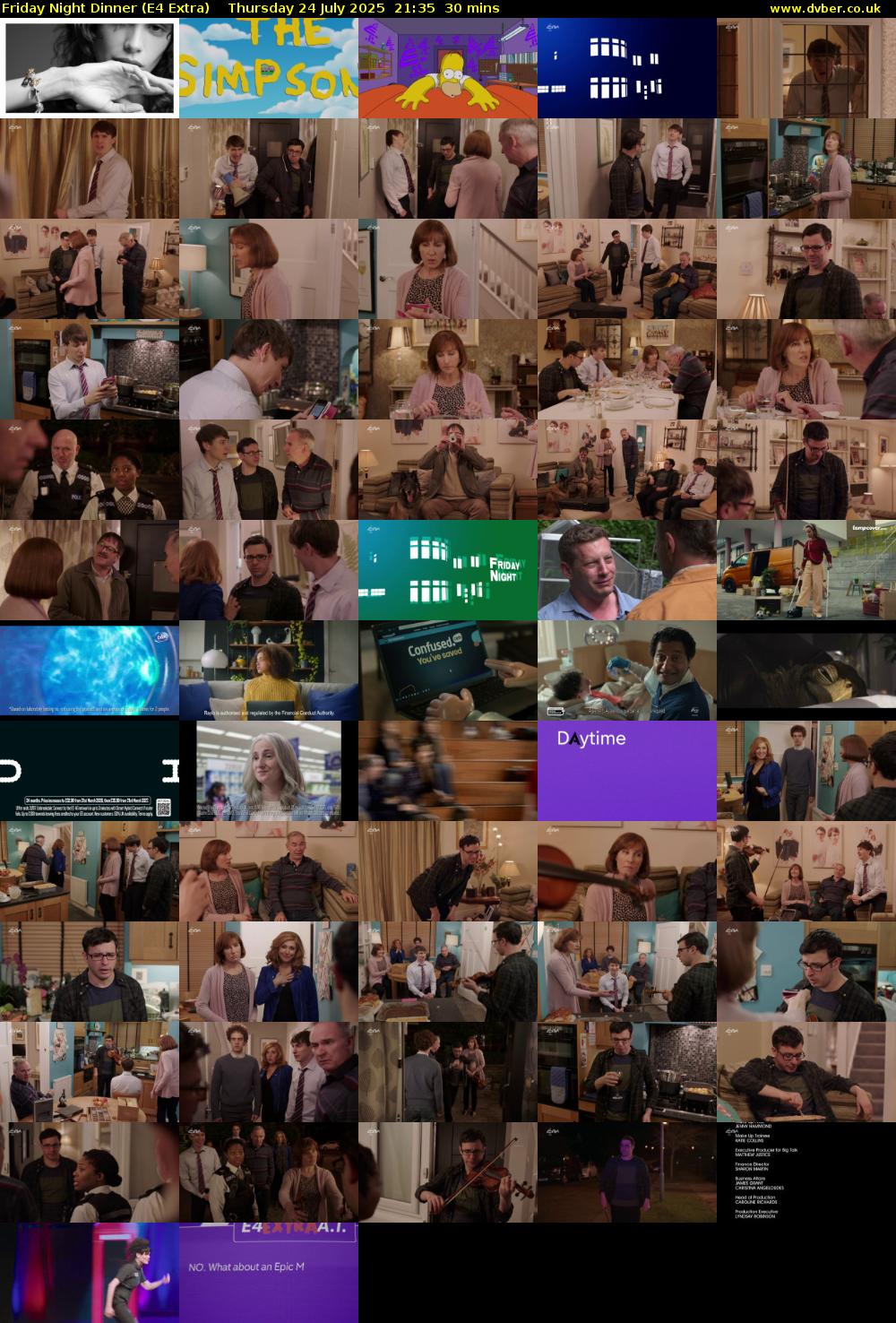 Friday Night Dinner (E4 Extra) Thursday 24 July 2025 21:35 - 22:05