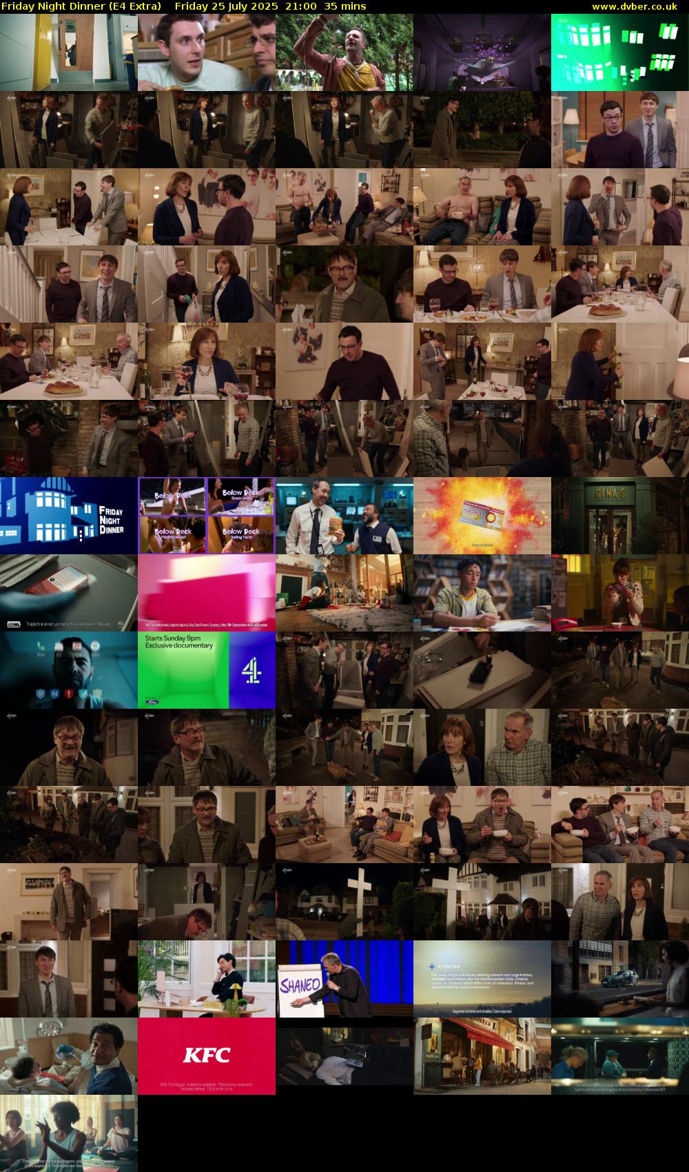 Friday Night Dinner (E4 Extra) Friday 25 July 2025 21:00 - 21:35