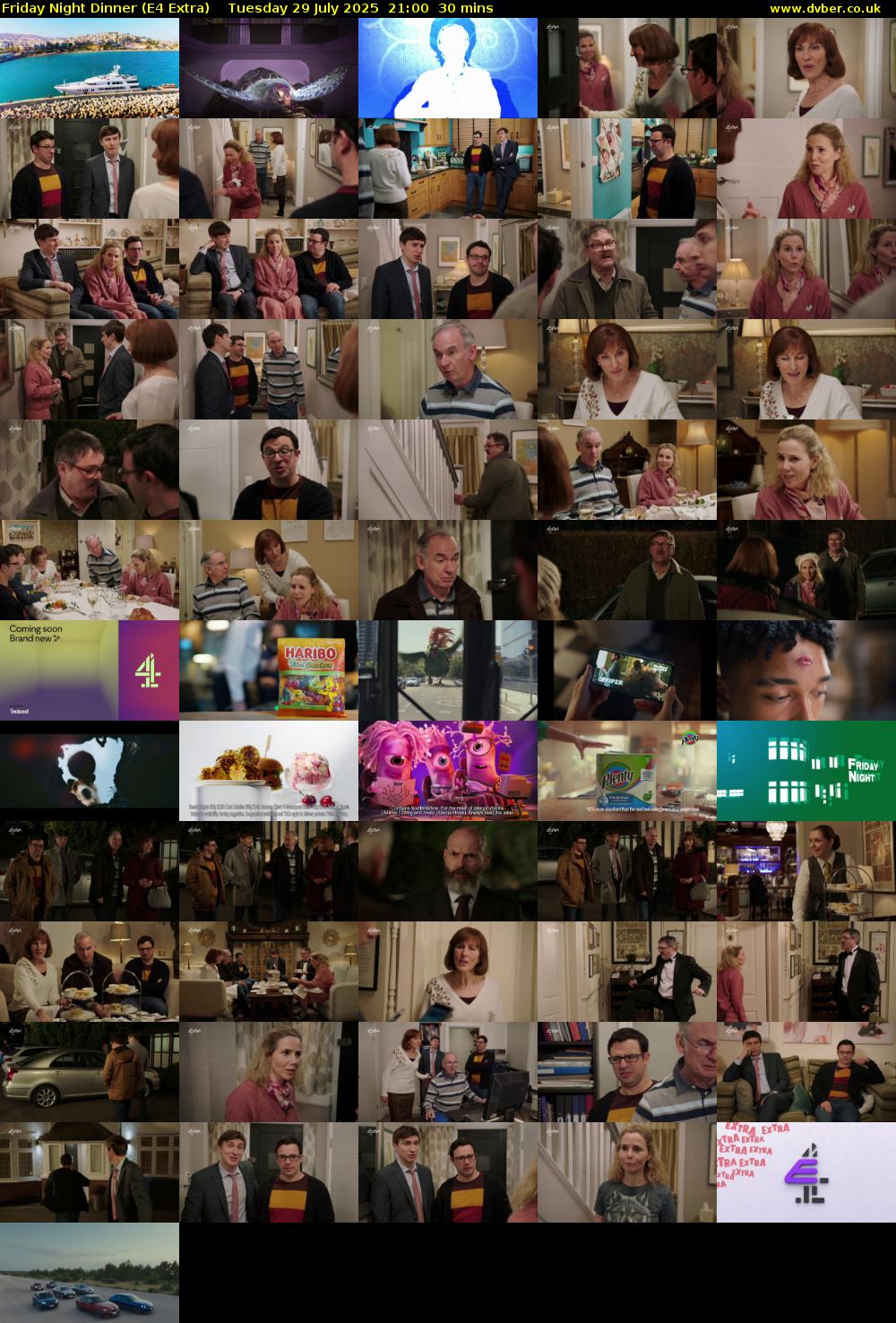 Friday Night Dinner (E4 Extra) Tuesday 29 July 2025 21:00 - 21:30