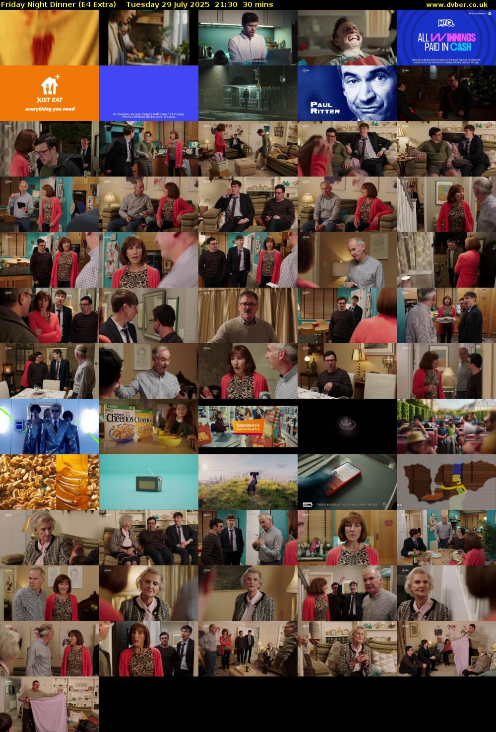 Friday Night Dinner (E4 Extra) Tuesday 29 July 2025 21:30 - 22:00