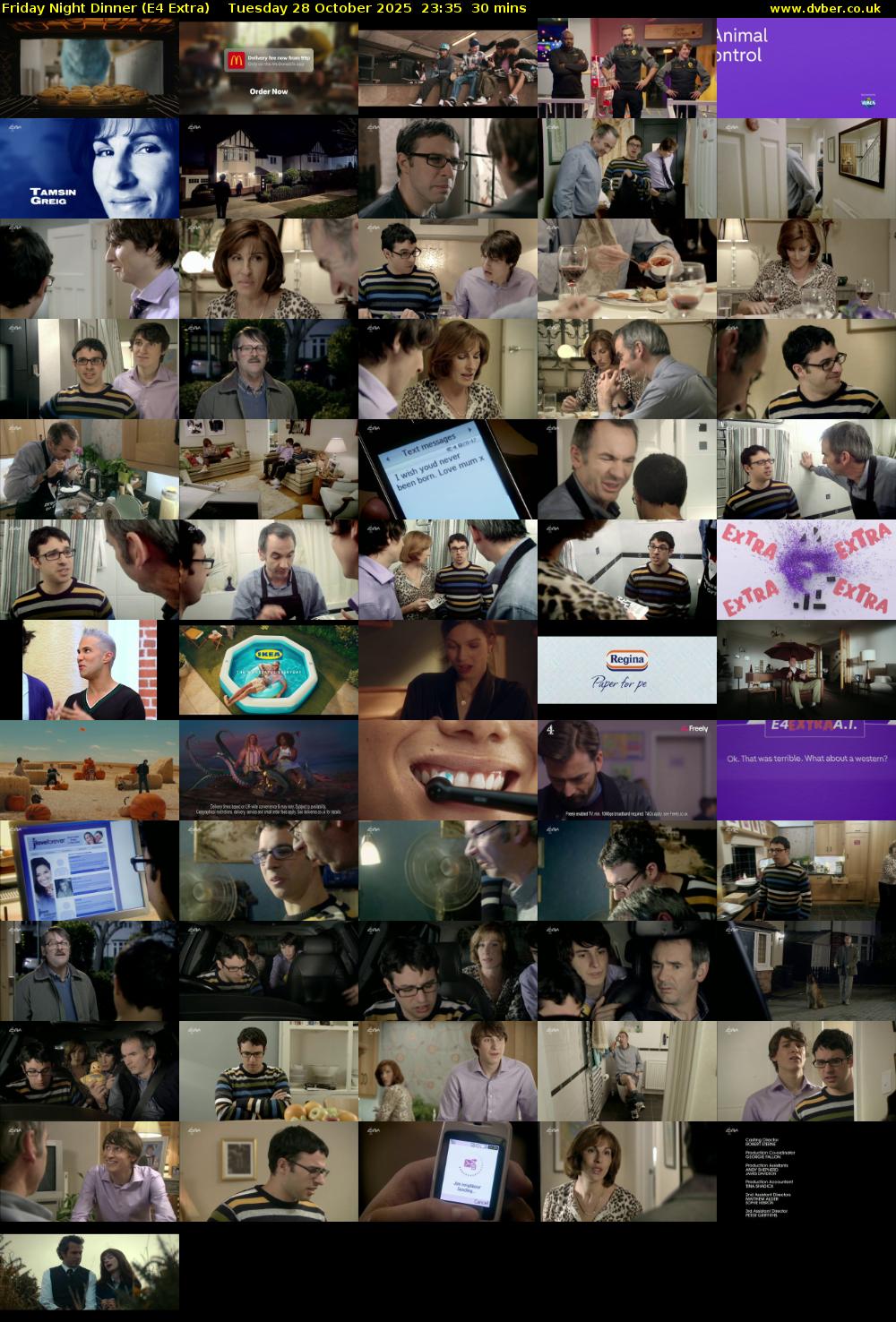 Friday Night Dinner (E4 Extra) Tuesday 28 October 2025 23:35 - 00:05