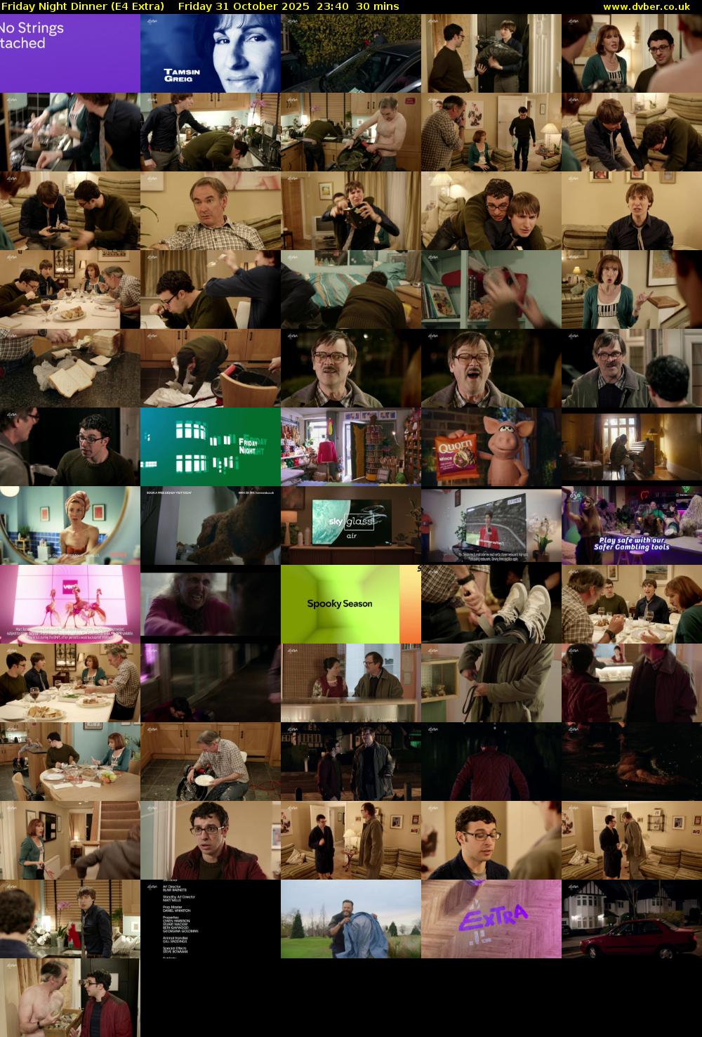 Friday Night Dinner (E4 Extra) Friday 31 October 2025 23:40 - 00:10