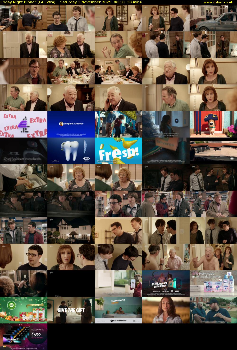 Friday Night Dinner (E4 Extra) Saturday 1 November 2025 00:10 - 00:40