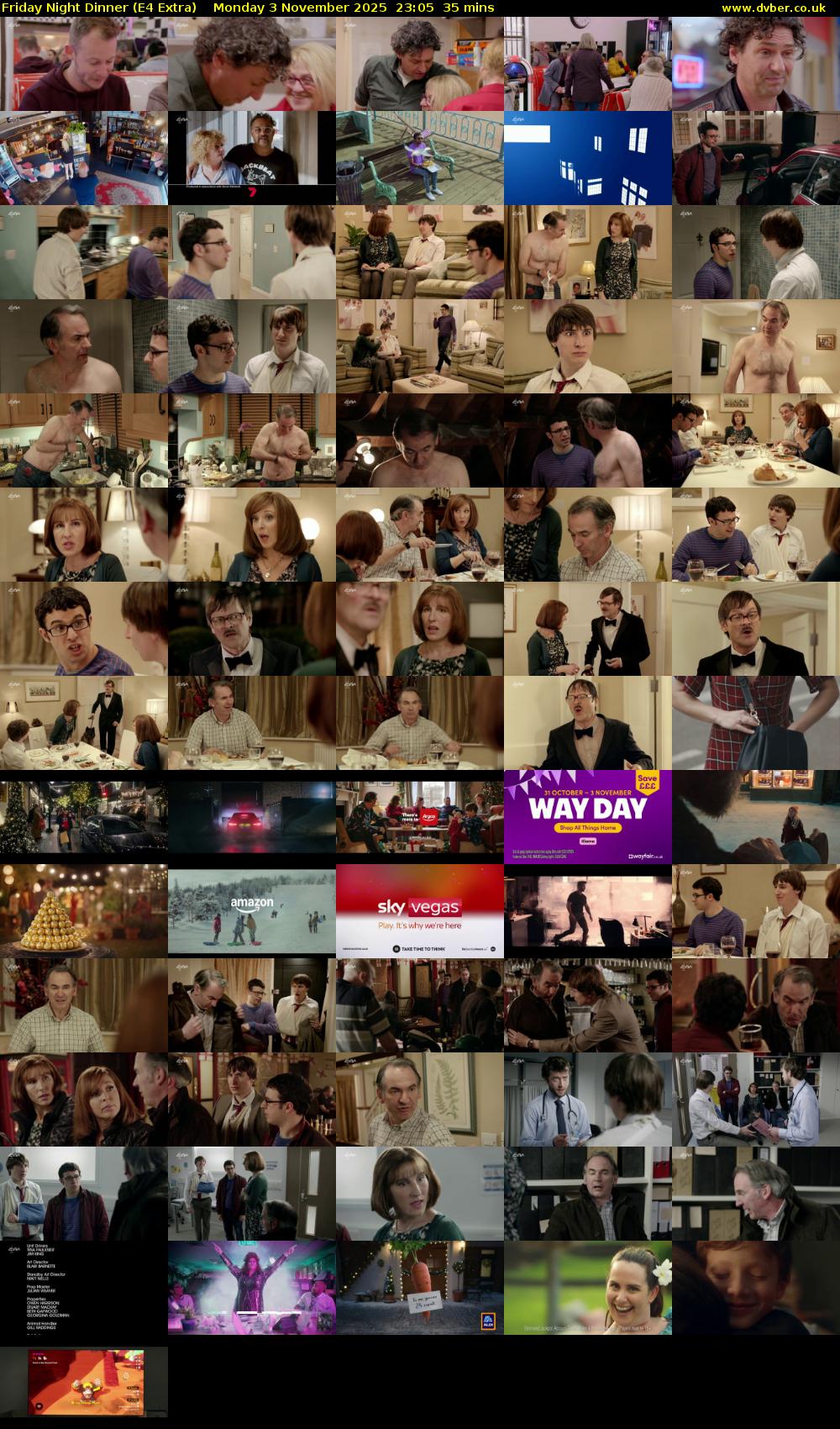 Friday Night Dinner (E4 Extra) Monday 3 November 2025 23:05 - 23:40