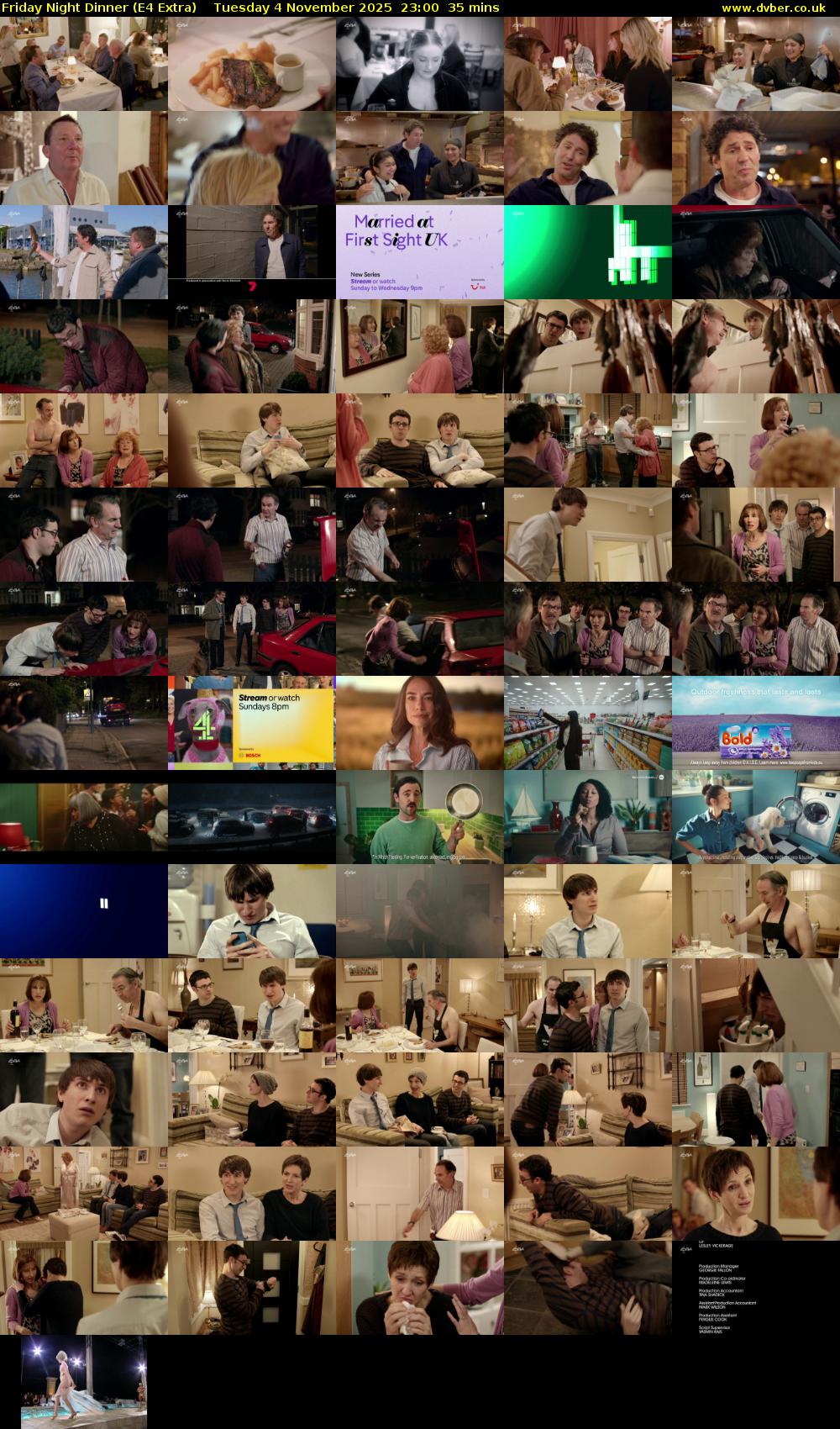 Friday Night Dinner (E4 Extra) Tuesday 4 November 2025 23:00 - 23:35