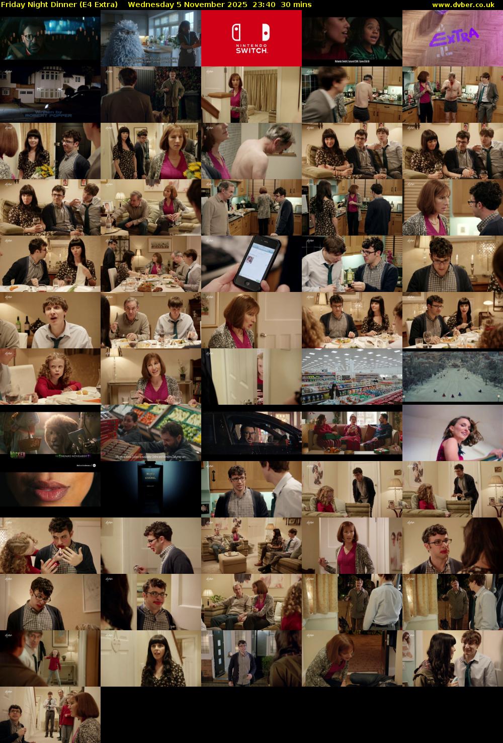 Friday Night Dinner (E4 Extra) Wednesday 5 November 2025 23:40 - 00:10