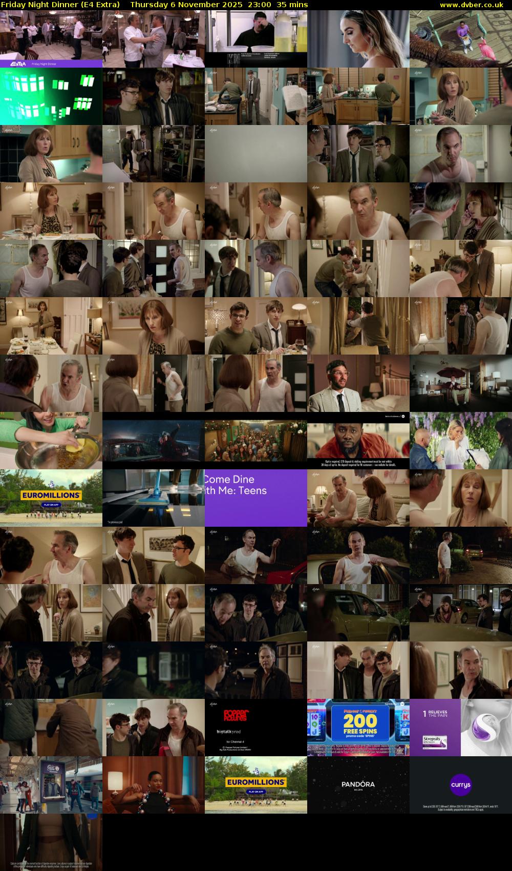 Friday Night Dinner (E4 Extra) Thursday 6 November 2025 23:00 - 23:35