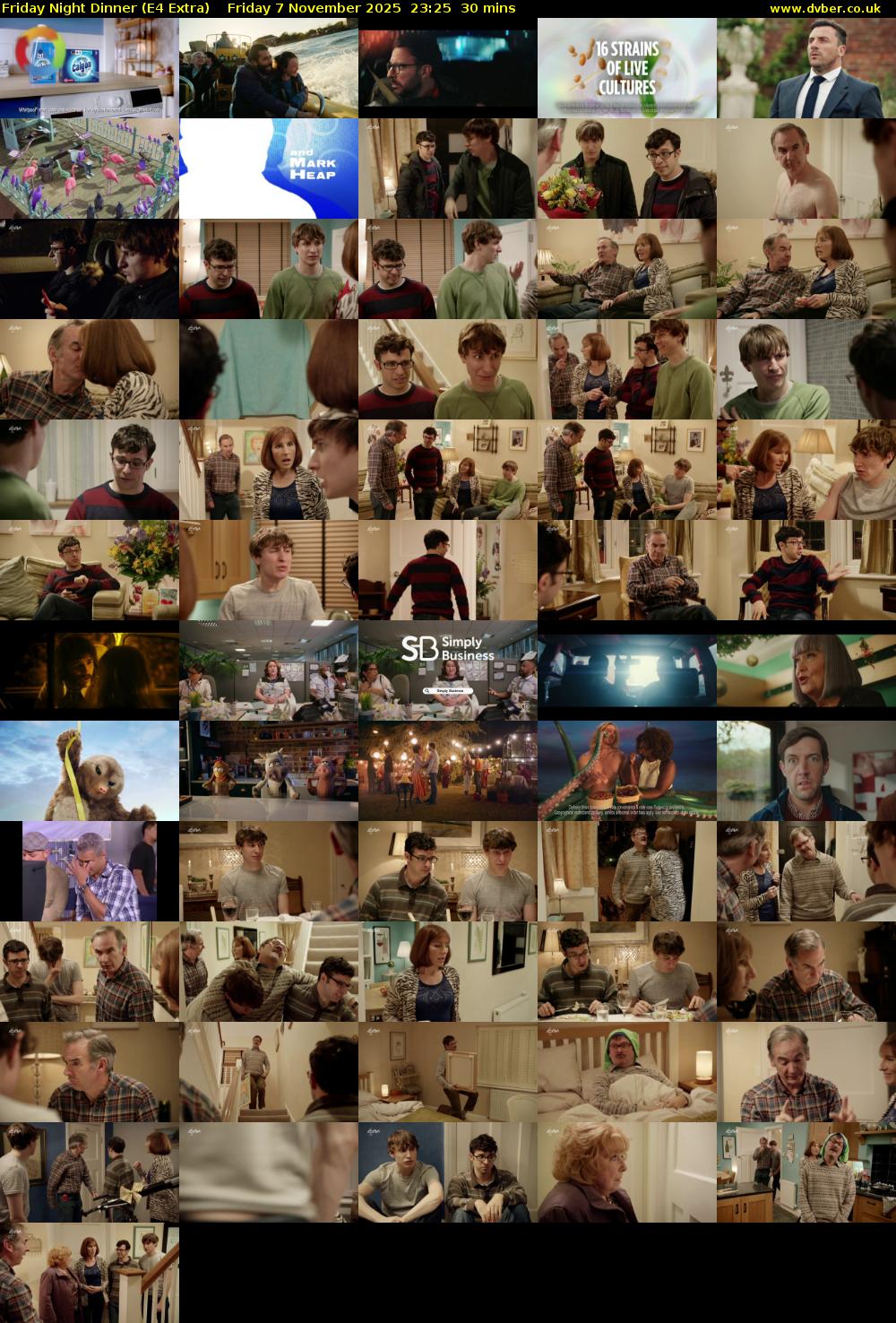 Friday Night Dinner (E4 Extra) Friday 7 November 2025 23:25 - 23:55