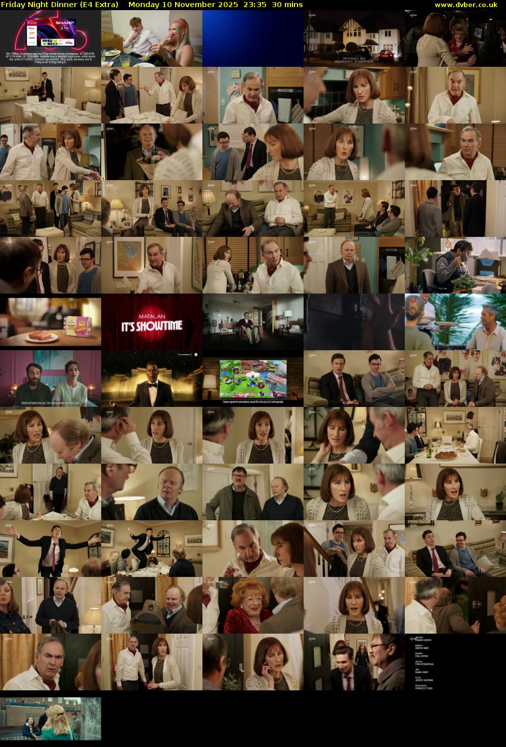 Friday Night Dinner (E4 Extra) Monday 10 November 2025 23:35 - 00:05