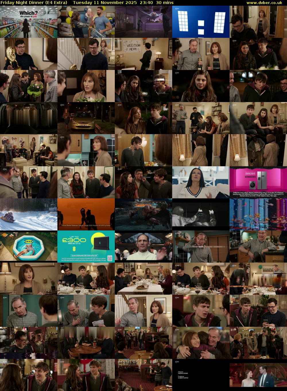 Friday Night Dinner (E4 Extra) Tuesday 11 November 2025 23:40 - 00:10