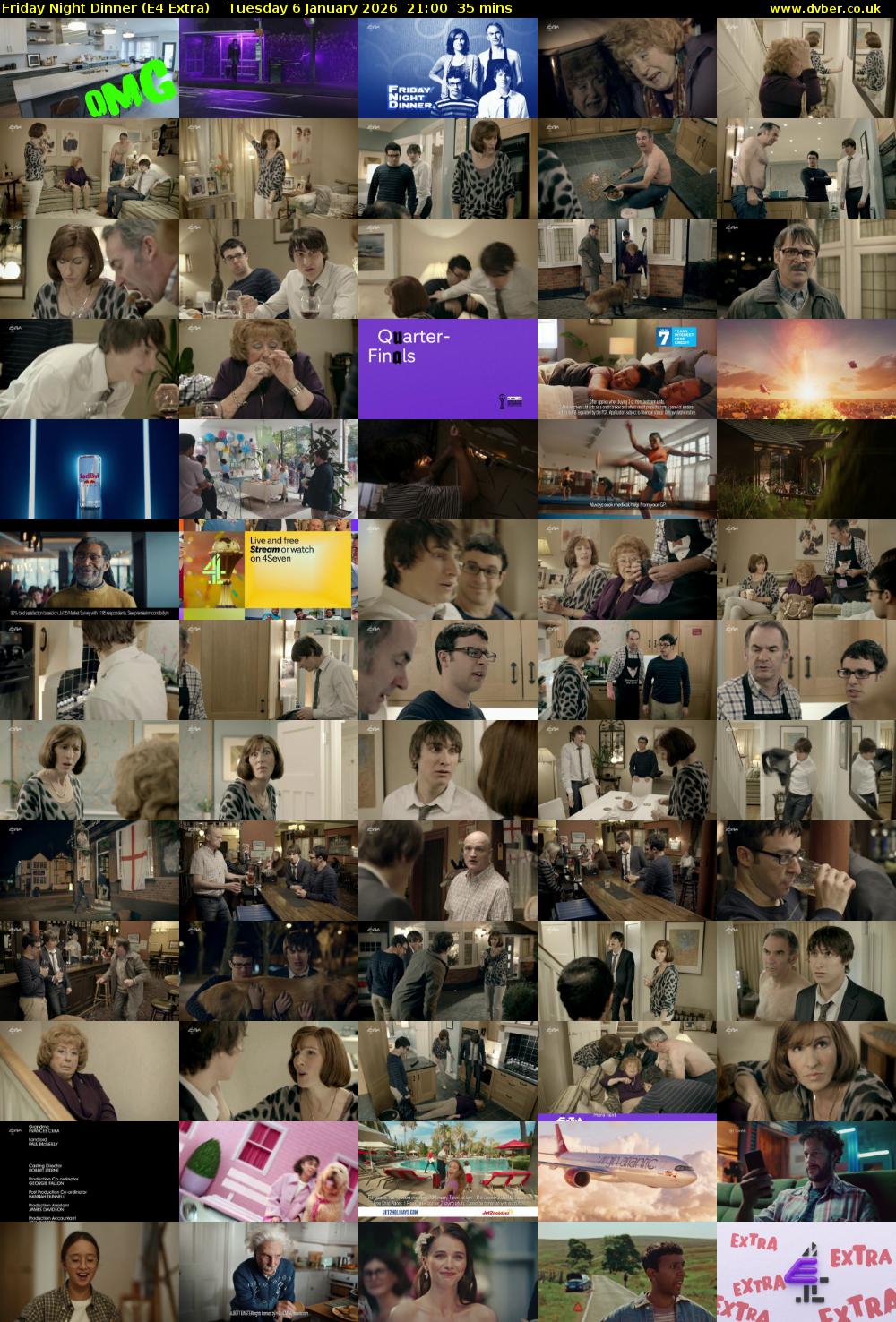 Friday Night Dinner (E4 Extra) Tuesday 6 January 2026 21:00 - 21:35