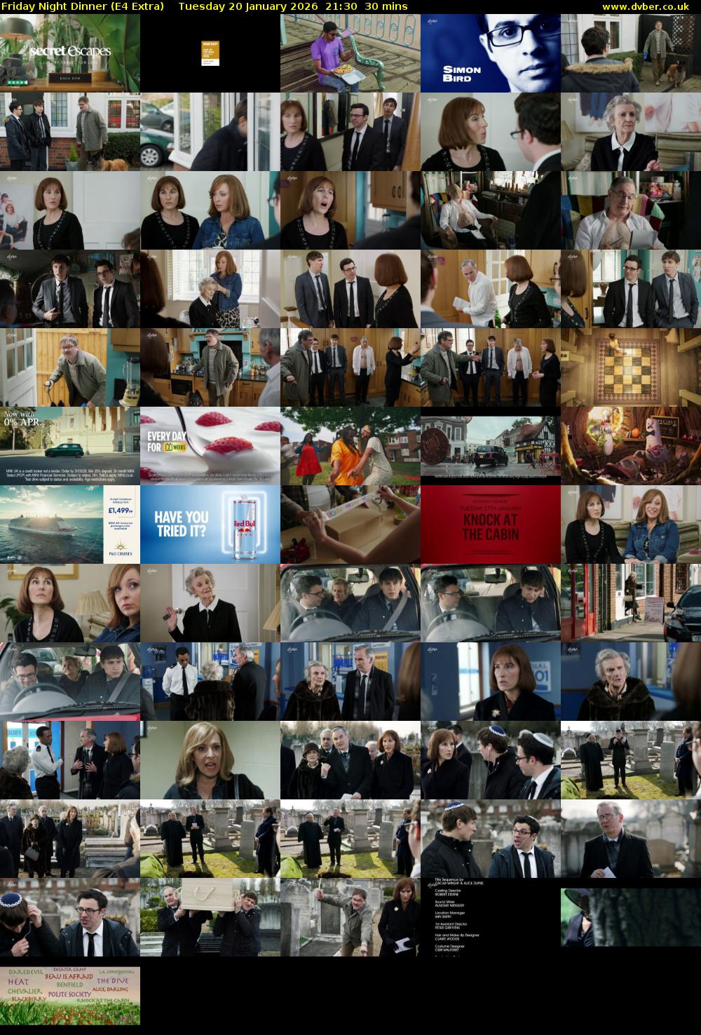 Friday Night Dinner (E4 Extra) Tuesday 20 January 2026 21:30 - 22:00