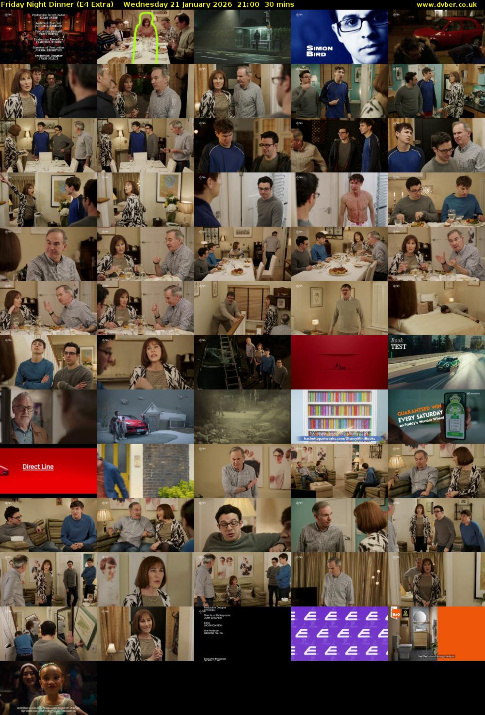 Friday Night Dinner (E4 Extra) Wednesday 21 January 2026 21:00 - 21:30