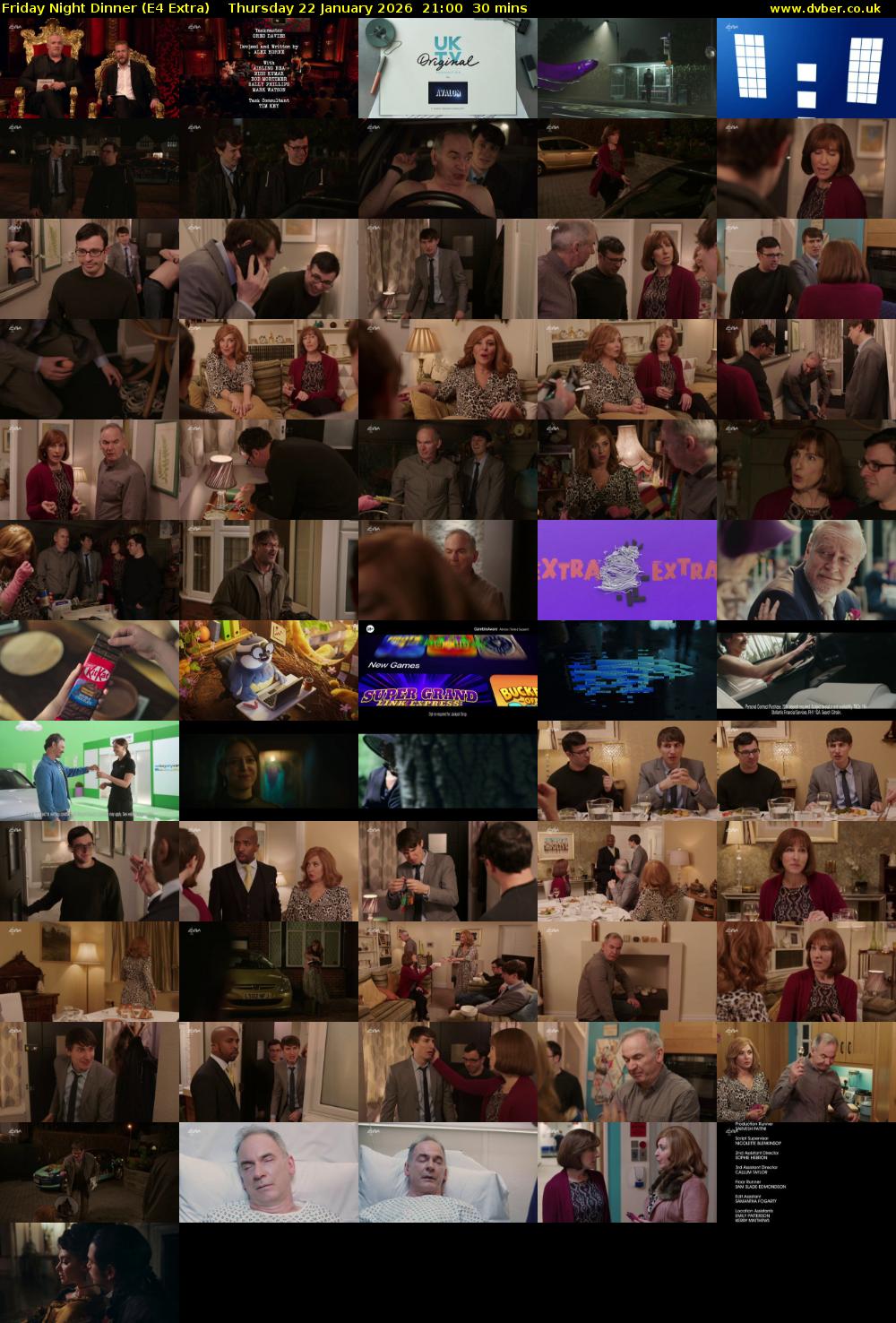 Friday Night Dinner (E4 Extra) Thursday 22 January 2026 21:00 - 21:30