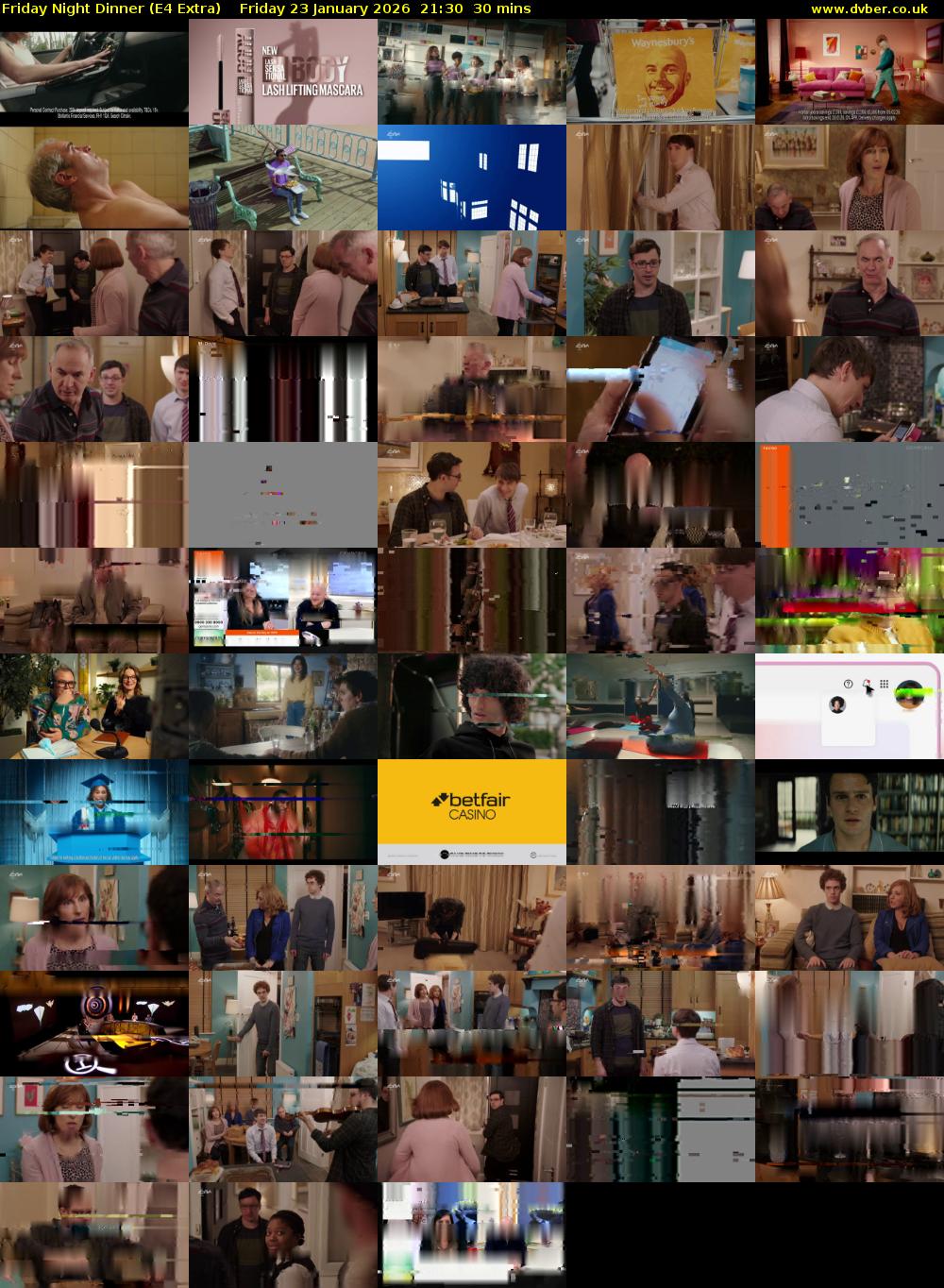 Friday Night Dinner (E4 Extra) Friday 23 January 2026 21:30 - 22:00