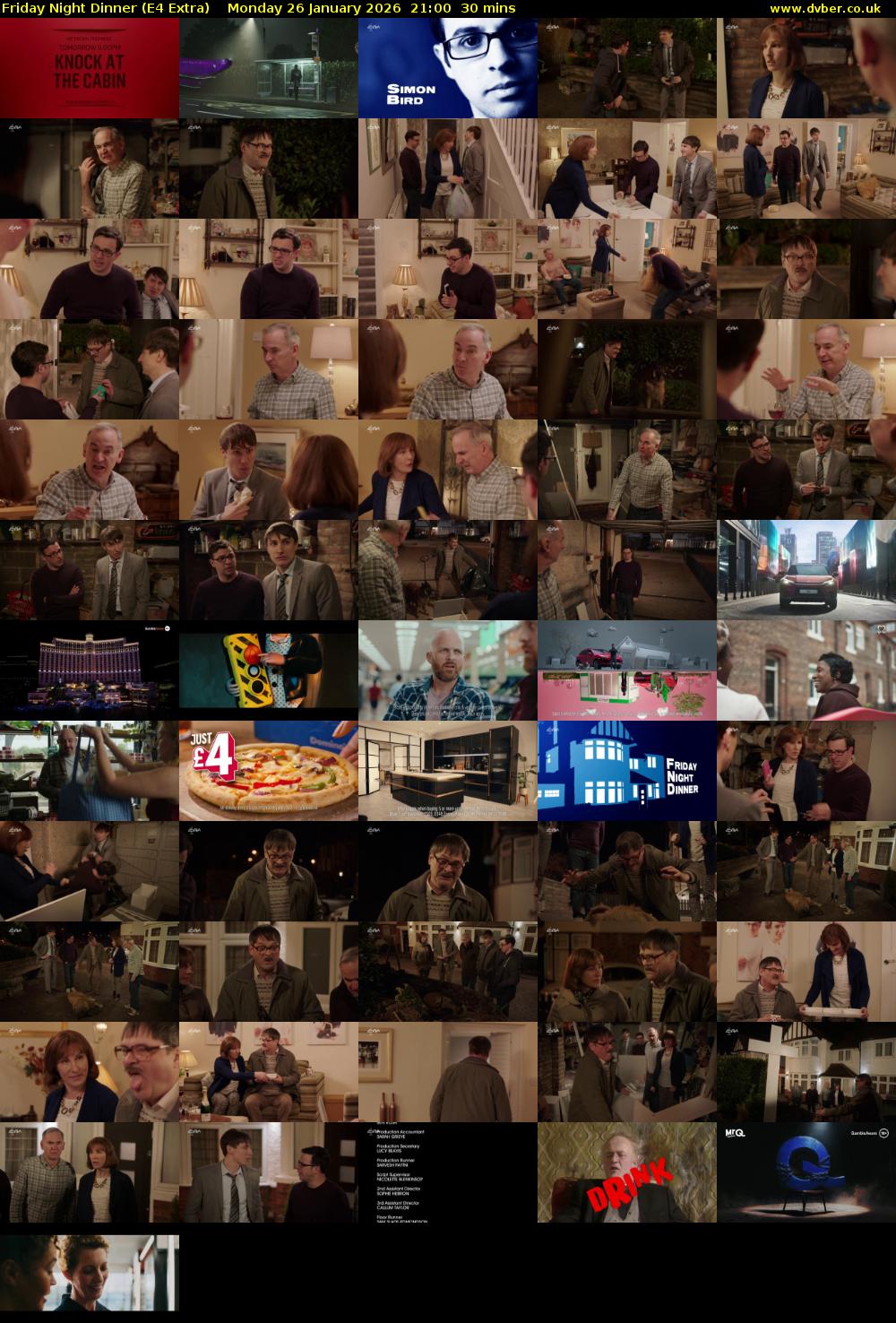 Friday Night Dinner (E4 Extra) Monday 26 January 2026 21:00 - 21:30
