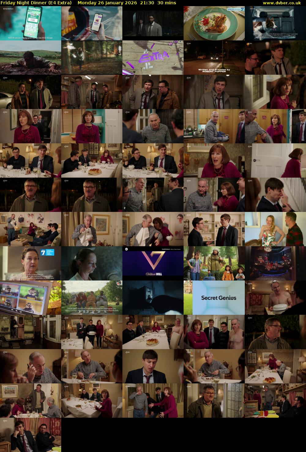 Friday Night Dinner (E4 Extra) Monday 26 January 2026 21:30 - 22:00