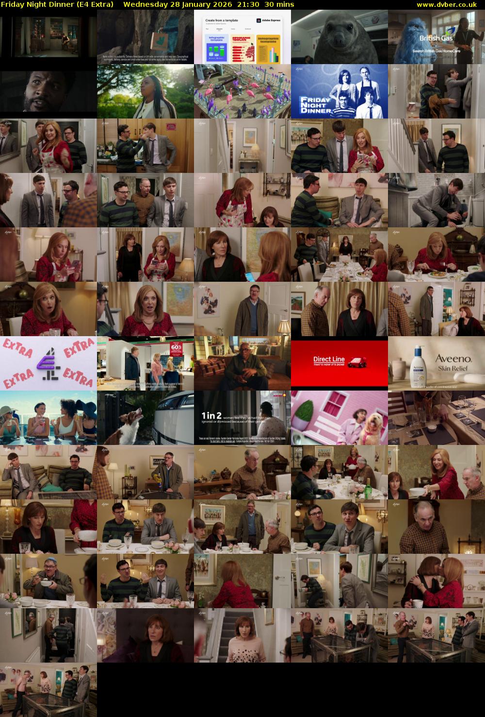 Friday Night Dinner (E4 Extra) Wednesday 28 January 2026 21:30 - 22:00