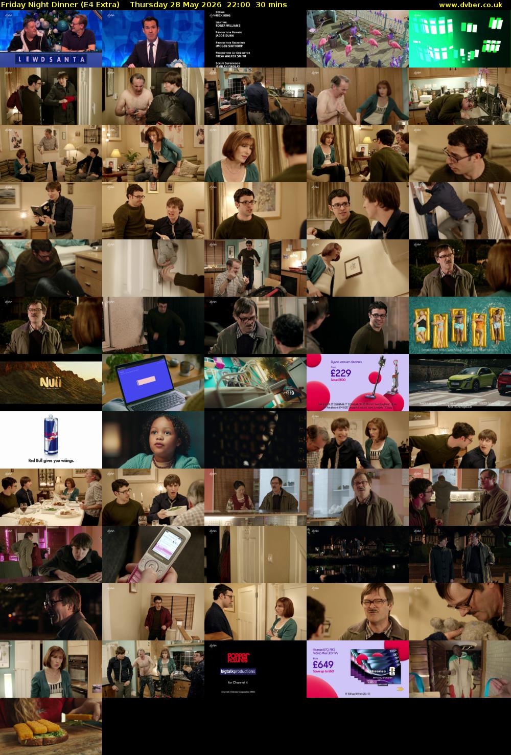 Friday Night Dinner (E4 Extra) Thursday 28 May 2026 22:00 - 22:30