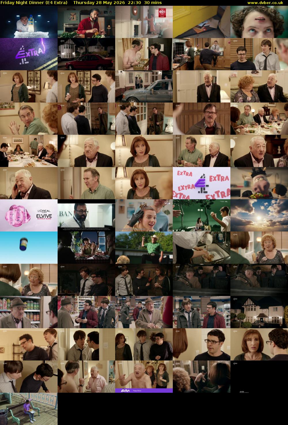 Friday Night Dinner (E4 Extra) Thursday 28 May 2026 22:30 - 23:00