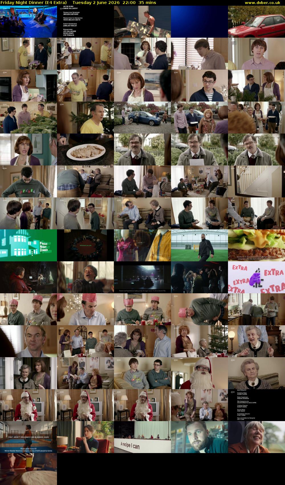 Friday Night Dinner (E4 Extra) Tuesday 2 June 2026 22:00 - 22:35