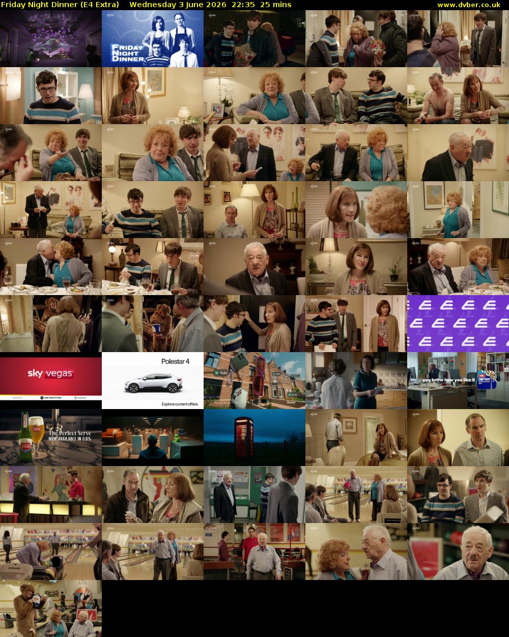 Friday Night Dinner (E4 Extra) Wednesday 3 June 2026 22:35 - 23:00