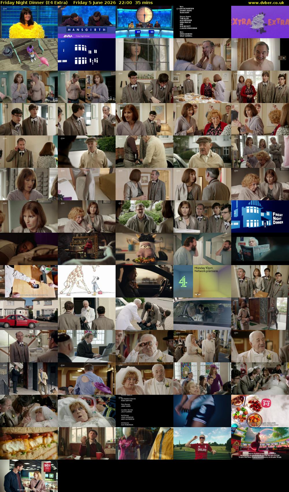Friday Night Dinner (E4 Extra) Friday 5 June 2026 22:00 - 22:35