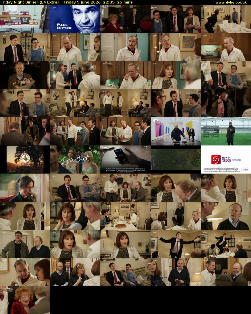 Friday Night Dinner (E4 Extra) Friday 5 June 2026 22:35 - 23:00