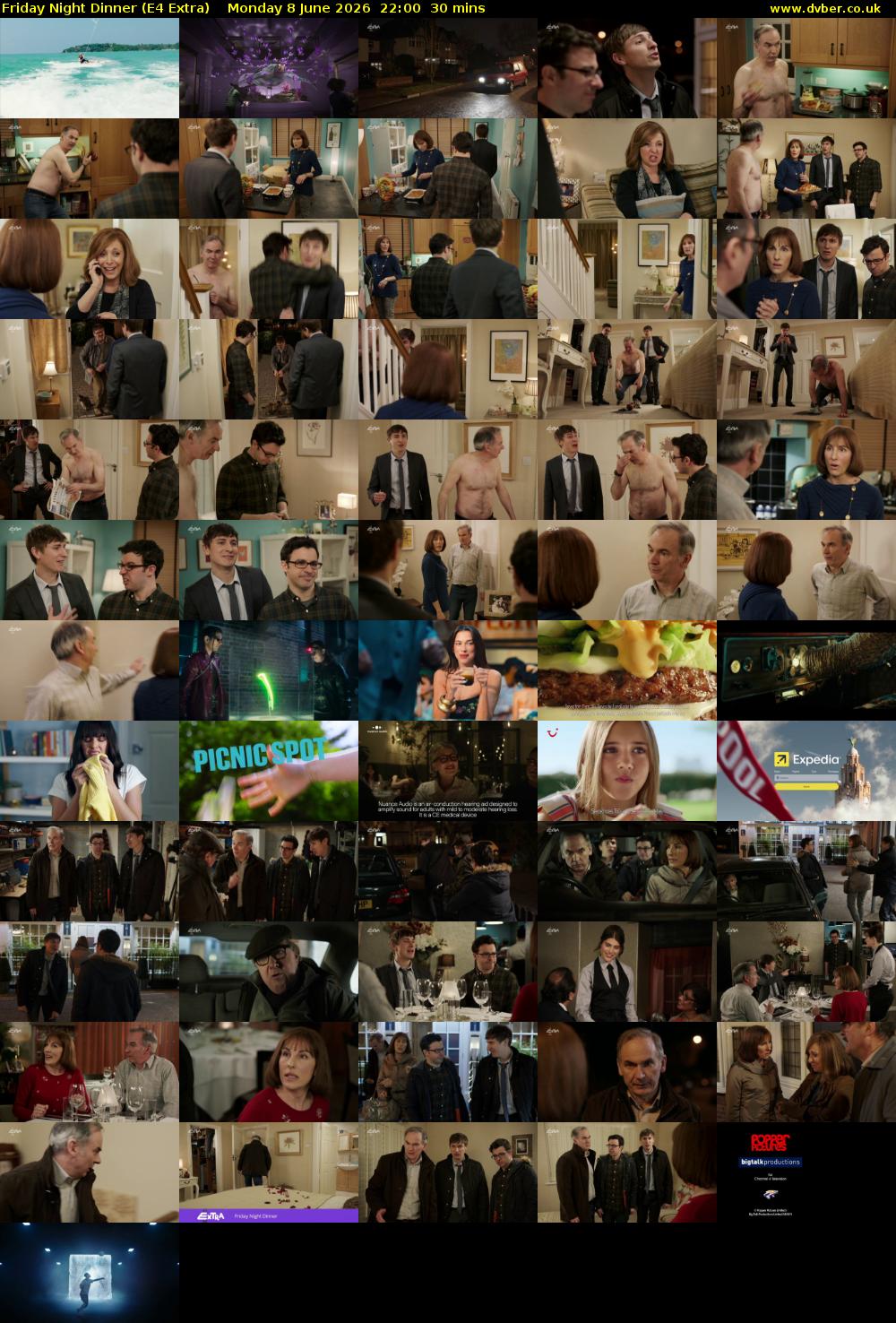 Friday Night Dinner (E4 Extra) Monday 8 June 2026 22:00 - 22:30