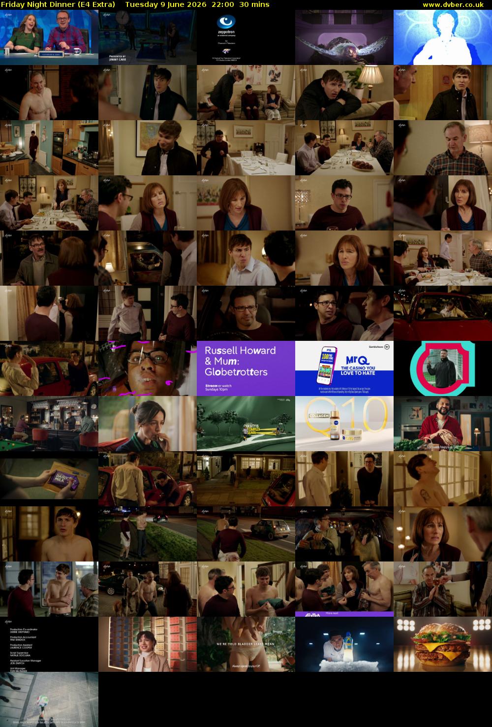 Friday Night Dinner (E4 Extra) Tuesday 9 June 2026 22:00 - 22:30