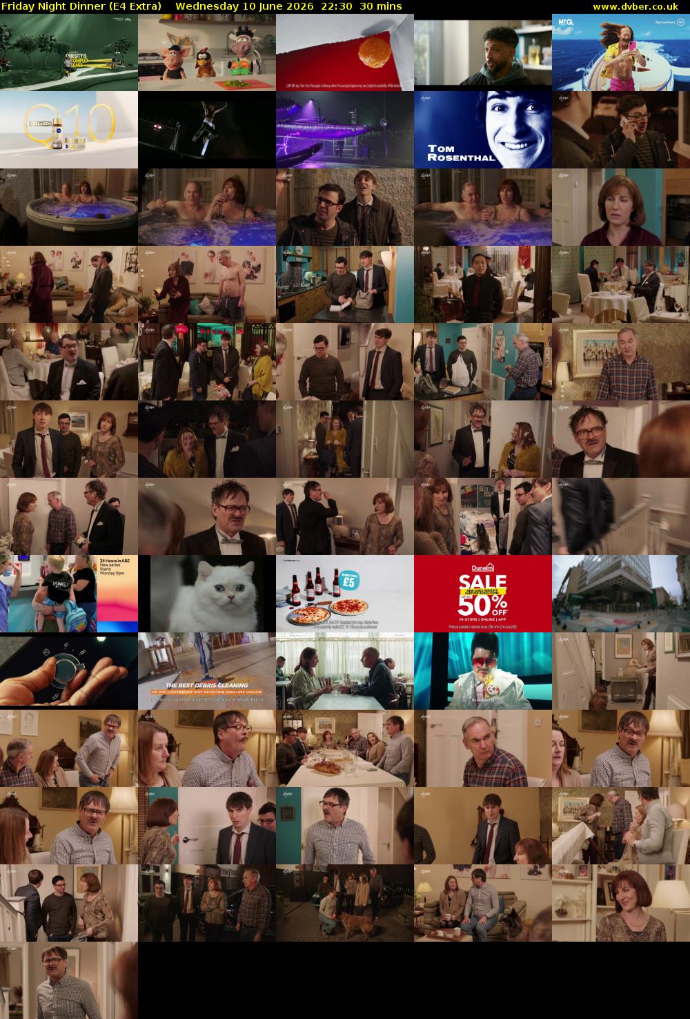 Friday Night Dinner (E4 Extra) Wednesday 10 June 2026 22:30 - 23:00