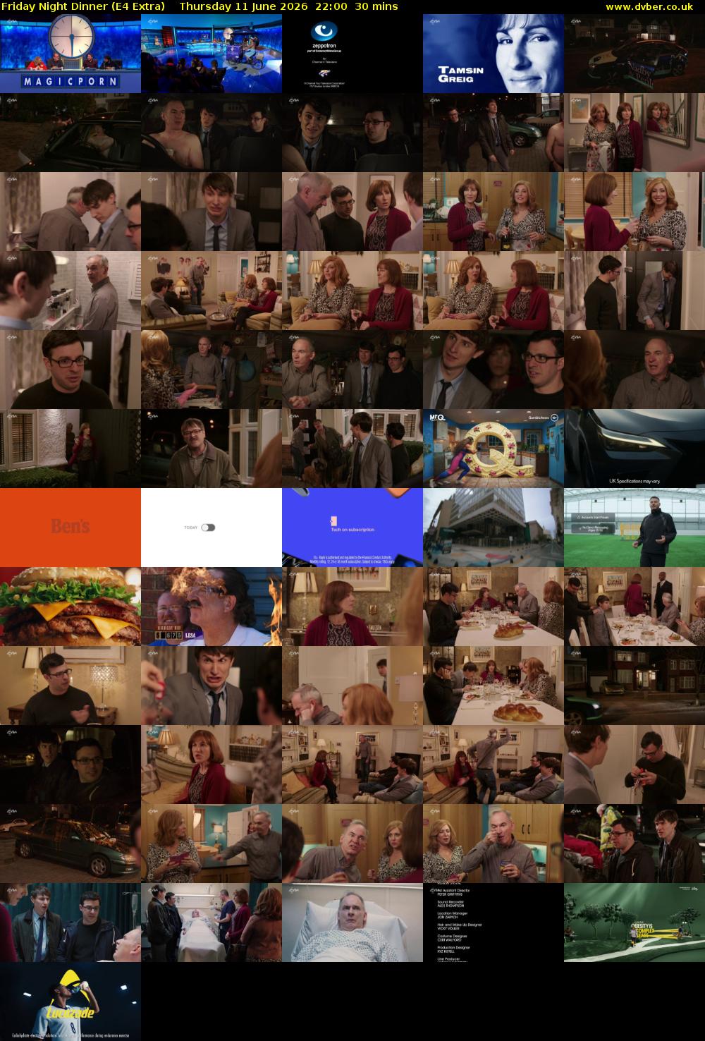Friday Night Dinner (E4 Extra) Thursday 11 June 2026 22:00 - 22:30