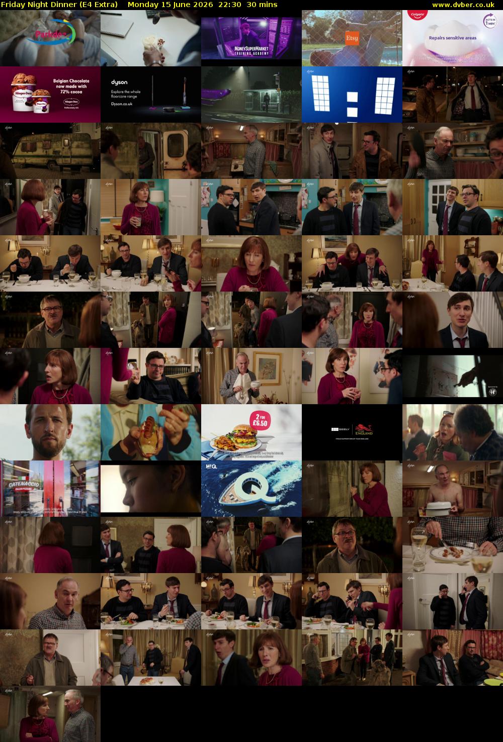 Friday Night Dinner (E4 Extra) Monday 15 June 2026 22:30 - 23:00