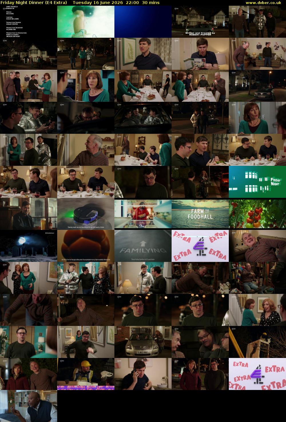 Friday Night Dinner (E4 Extra) Tuesday 16 June 2026 22:00 - 22:30