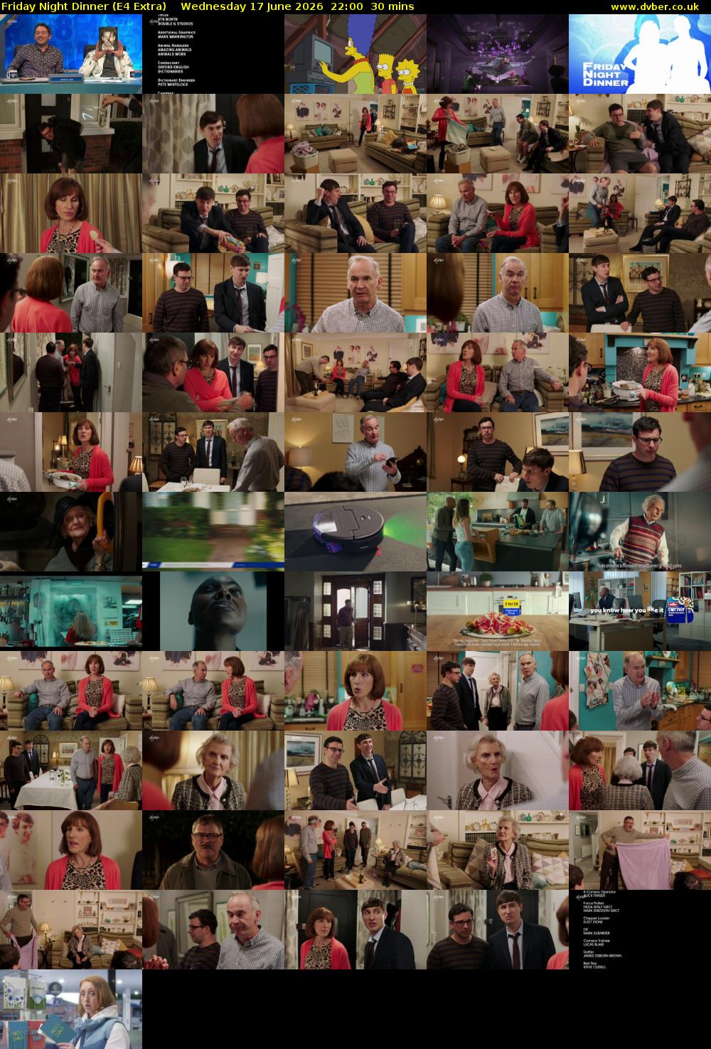Friday Night Dinner (E4 Extra) Wednesday 17 June 2026 22:00 - 22:30