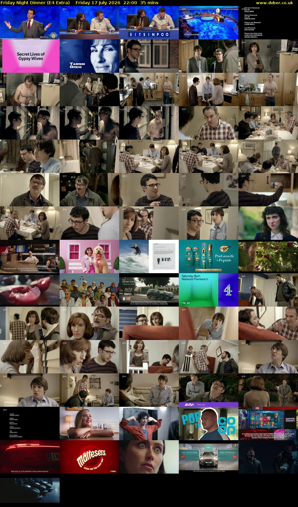 Friday Night Dinner (E4 Extra) Friday 17 July 2026 22:00 - 22:35