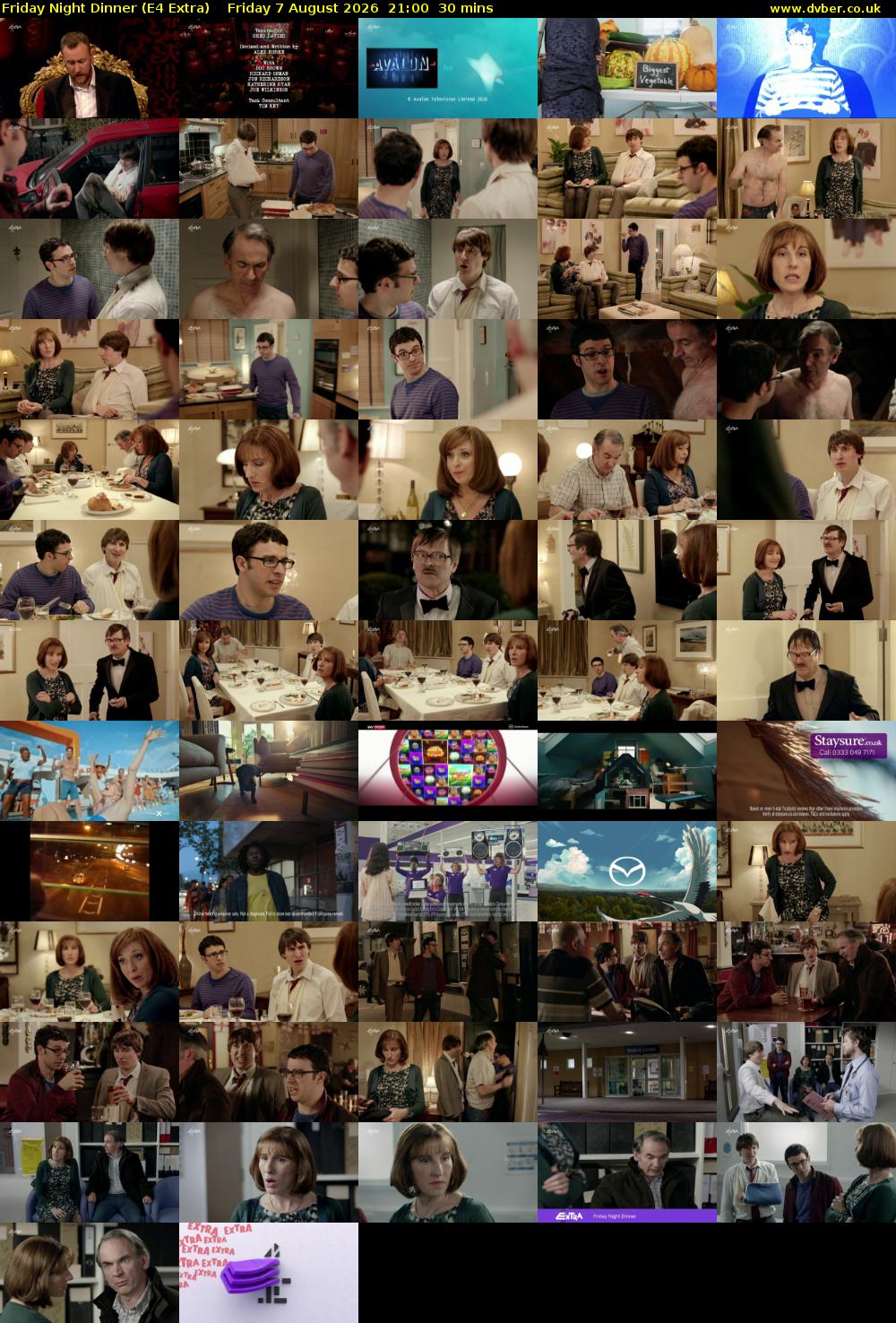 Friday Night Dinner (E4 Extra) Friday 7 August 2026 21:00 - 21:30