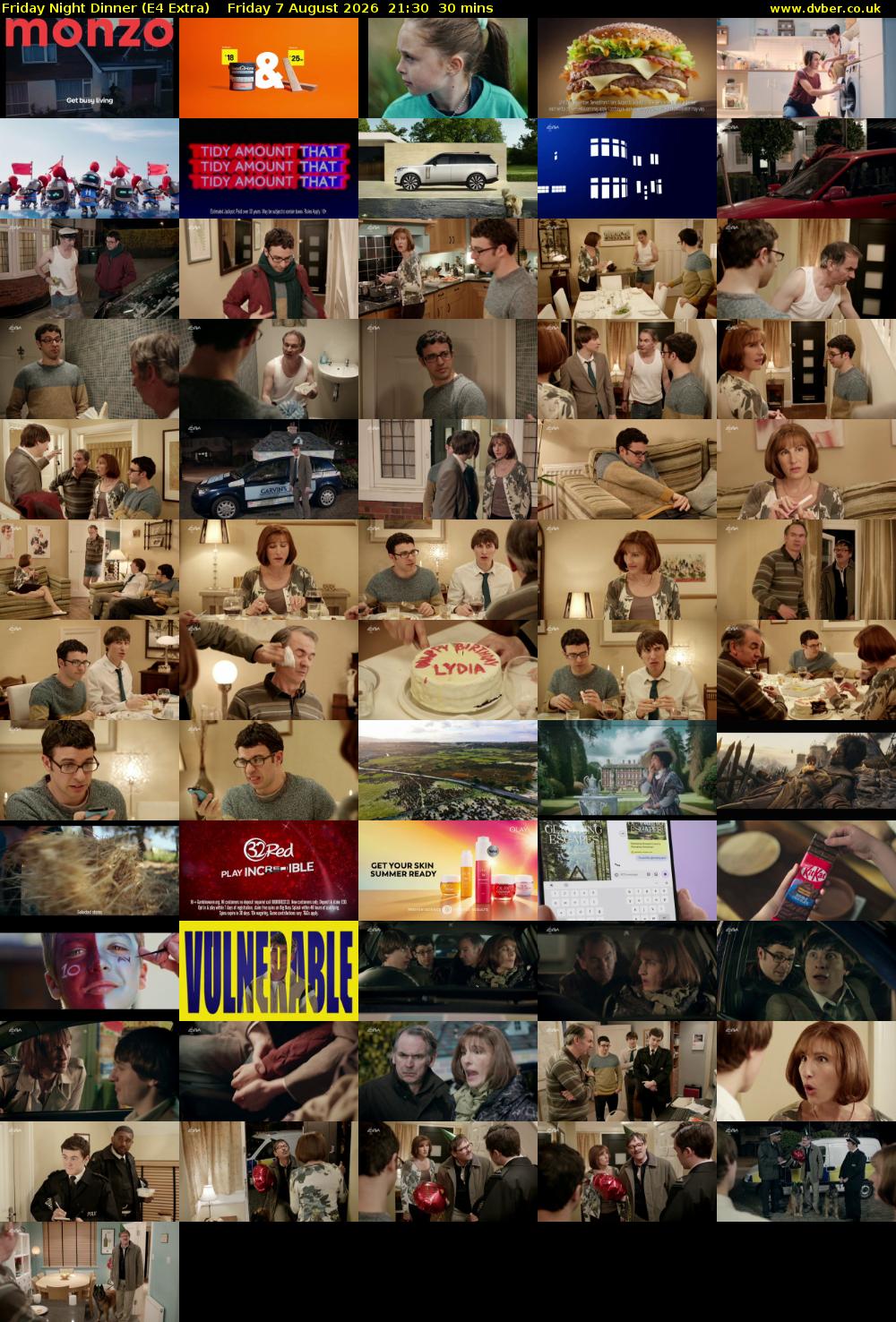 Friday Night Dinner (E4 Extra) Friday 7 August 2026 21:30 - 22:00