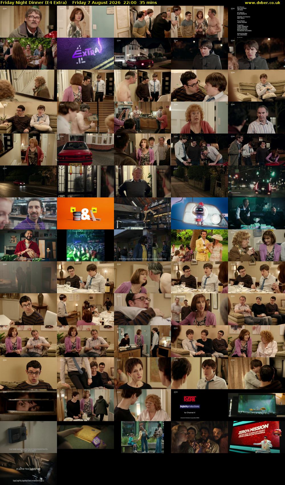 Friday Night Dinner (E4 Extra) Friday 7 August 2026 22:00 - 22:35
