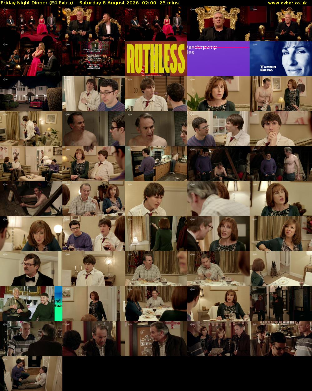 Friday Night Dinner (E4 Extra) Saturday 8 August 2026 02:00 - 02:25