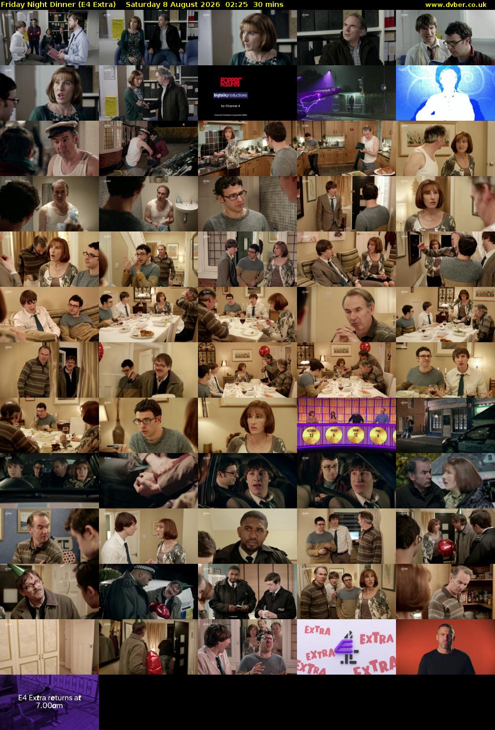 Friday Night Dinner (E4 Extra) Saturday 8 August 2026 02:25 - 02:55