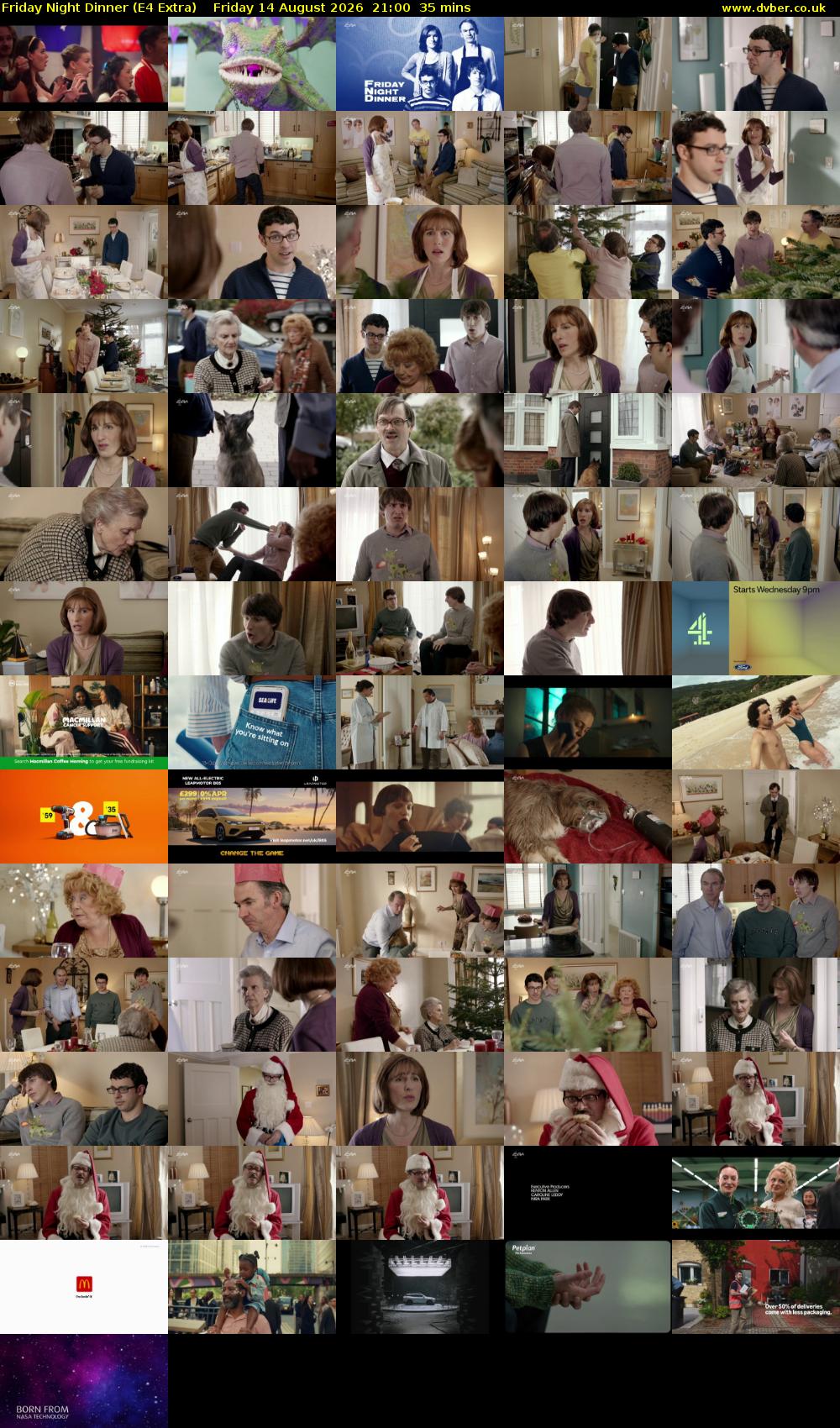 Friday Night Dinner (E4 Extra) Friday 14 August 2026 21:00 - 21:35