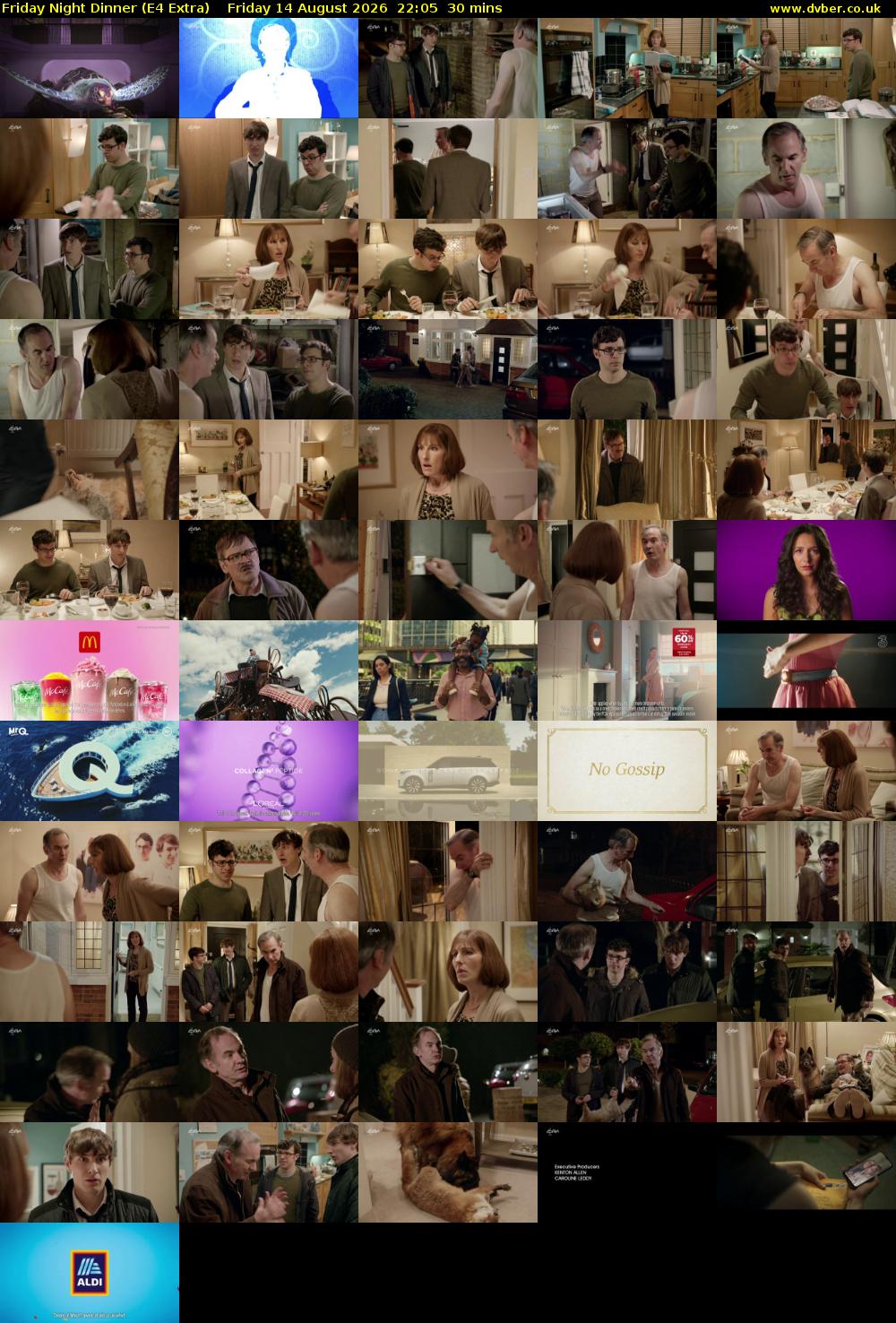 Friday Night Dinner (E4 Extra) Friday 14 August 2026 22:05 - 22:35