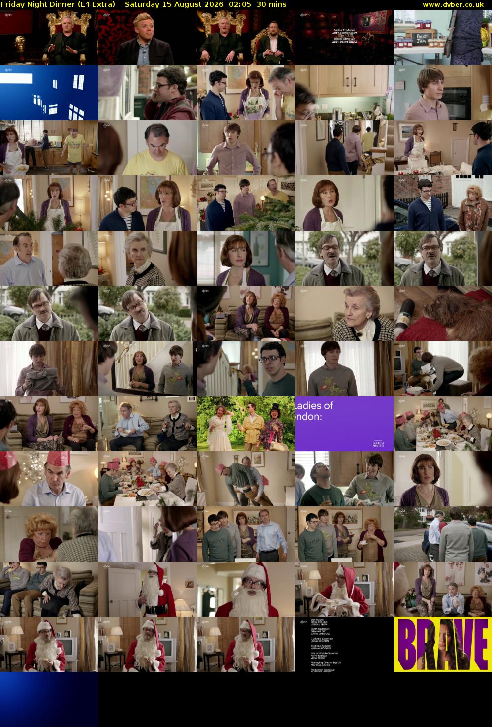 Friday Night Dinner (E4 Extra) Saturday 15 August 2026 02:05 - 02:35