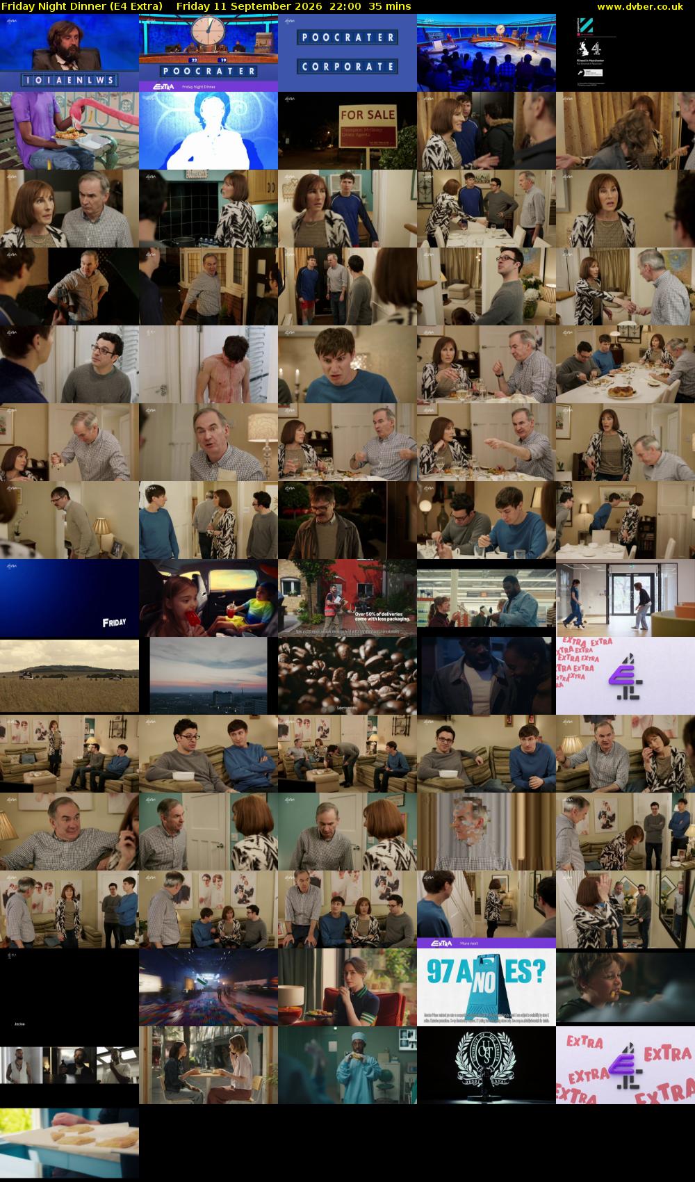 Friday Night Dinner (E4 Extra) Friday 11 September 2026 22:00 - 22:35