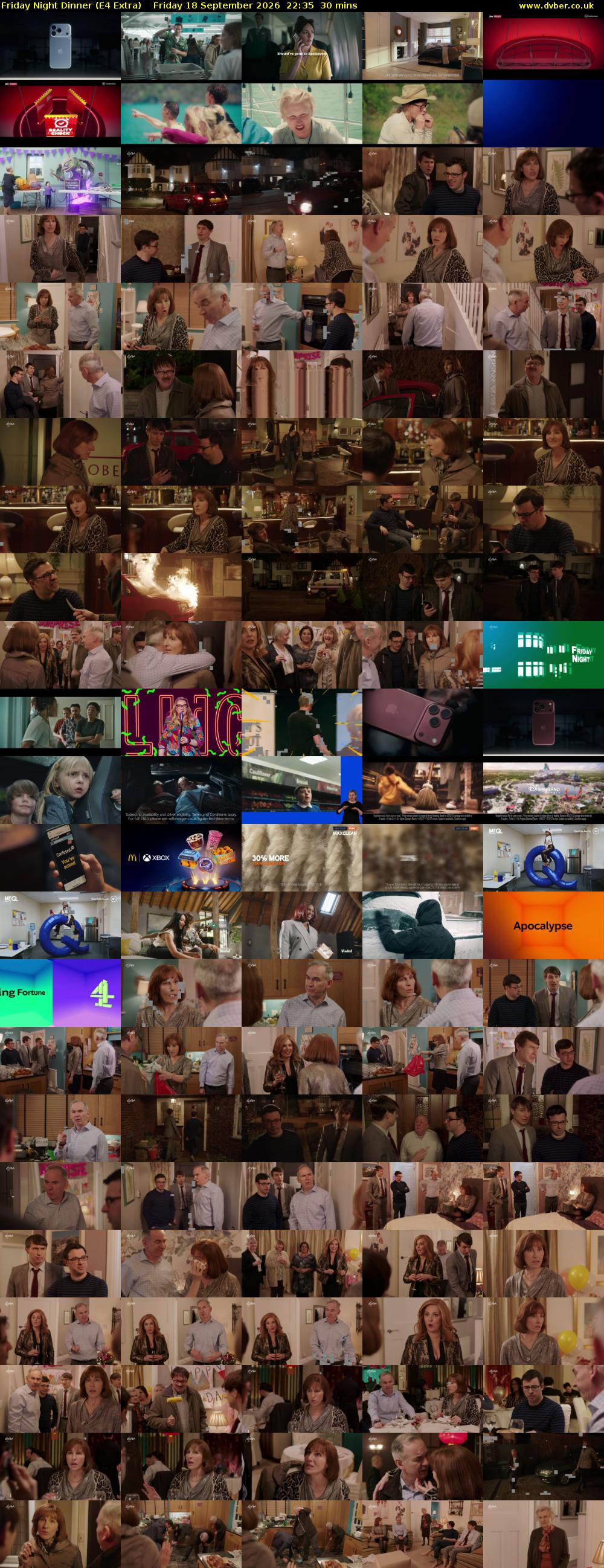 Friday Night Dinner (E4 Extra) Friday 18 September 2026 22:35 - 23:05
